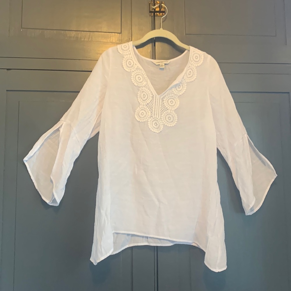 Counterparts light and flowy white top size M